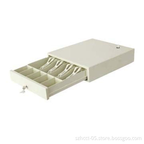 USB Port Cash Drawer with 2 Positions Key and Powder Coating, Measures 335 x 368 x 80mm